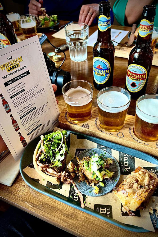 Pairing board with the award-winning Wrexham Lager with specially crafted dishes using local ingredients.