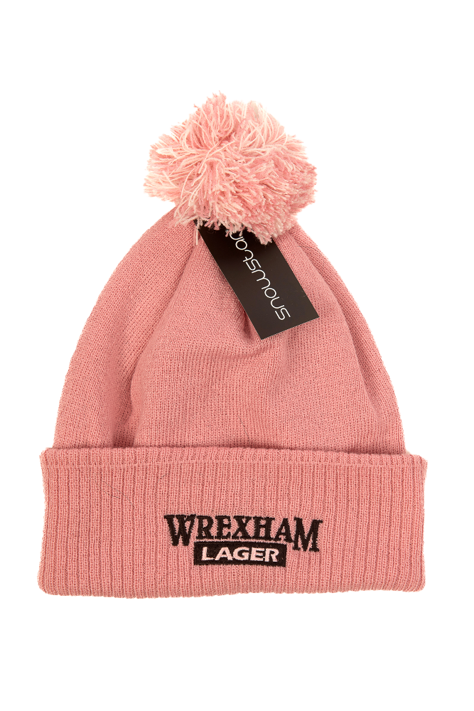 Wrexham Lager Baby Pink Bobble Hat