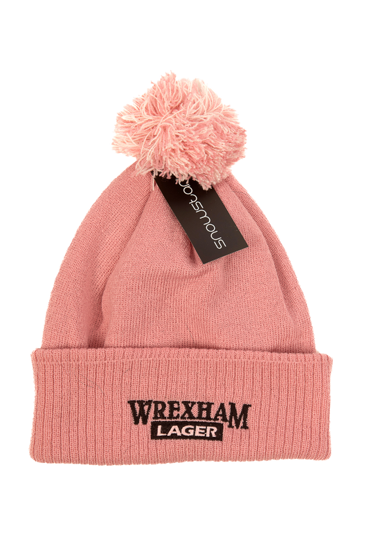 Wrexham Lager Baby Pink Bobble Hat